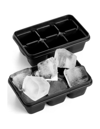 Bandejas de Hielo KIYOKI 3 Piezas Silicona Apilables Negro