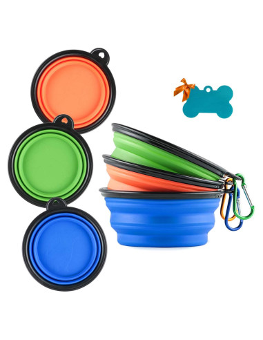 3 Tazones Plegables de Silicona para Perros MXZONE 355 ml