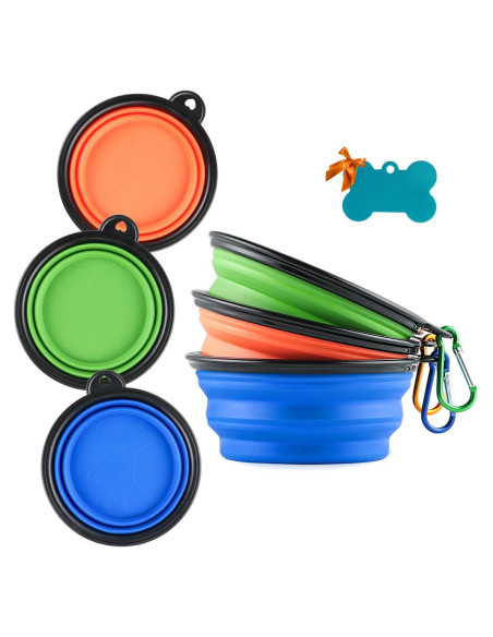 3 Tazones Plegables de Silicona para Perros MXZONE 355 ml 3 Tazones Plegables de Silicona para Perros MXZONE 355 ml