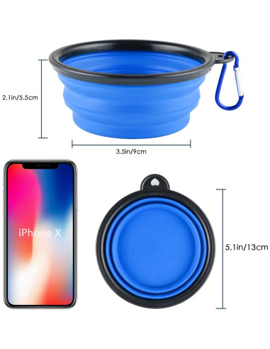 3 Tazones Plegables de Silicona para Perros MXZONE 355 ml