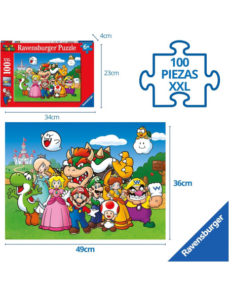 Rompecabezas XXL 100 Piezas Super Mario Ravensburger 49x36cm
