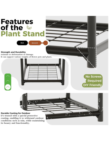 Soporte para Plantas Bamworld Metal 10 Estantes 81.65 kg