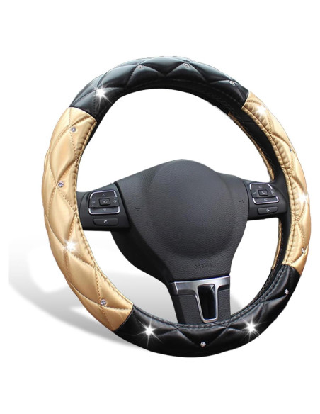 Cubierta de Volante SuperKaKa Negra y Dorada, Antideslizante