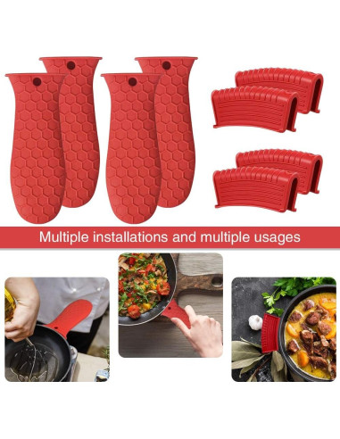 Paquete de 8 Cubiertas de Mango de Silicona BEEK Antideslizantes