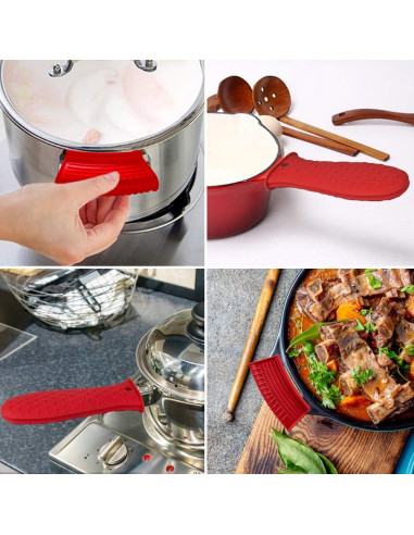 Paquete de 8 Cubiertas de Mango de Silicona BEEK Antideslizantes