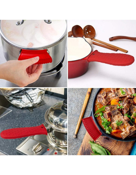 Paquete de 8 Cubiertas de Mango de Silicona BEEK Antideslizantes