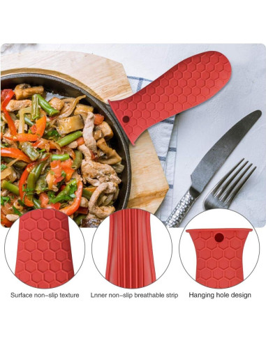 Paquete de 8 Cubiertas de Mango de Silicona BEEK Antideslizantes