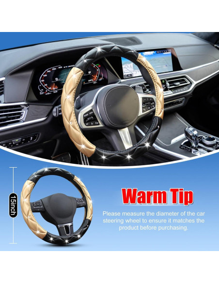 Cubierta de Volante SuperKaKa Negra y Dorada, Antideslizante