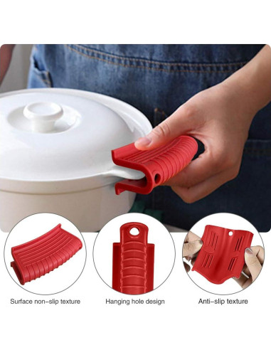 Paquete de 8 Cubiertas de Mango de Silicona BEEK Antideslizantes