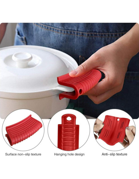 Paquete de 8 Cubiertas de Mango de Silicona BEEK Antideslizantes