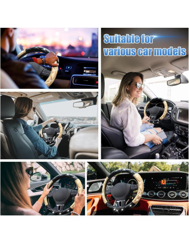 Cubierta de Volante SuperKaKa Negra y Dorada, Antideslizante