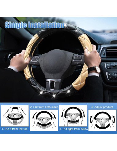 Cubierta de Volante SuperKaKa Negra y Dorada, Antideslizante