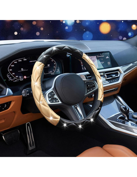 Cubierta de Volante SuperKaKa Negra y Dorada, Antideslizante