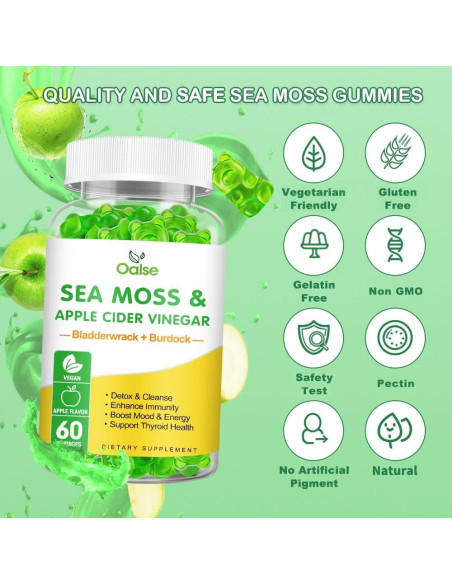 Gomitas de Musgo Marino OALSE con Vinagre de Sidra 60 Ct