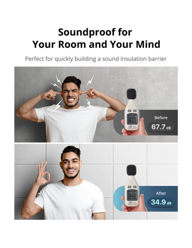 Paneles Aislantes Acústicos Kuchoow 30x30cm - Paquete de 12