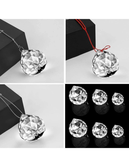 Prisma de Cristal K9 MerryNine 6 Piezas 40mm para Feng Shui