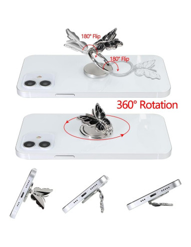 Soporte para teléfono LSL mariposa negra 360 rotación
