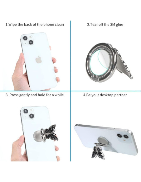 Soporte para teléfono LSL mariposa negra 360 rotación Soporte para teléfono LSL mariposa negra 360 rotación