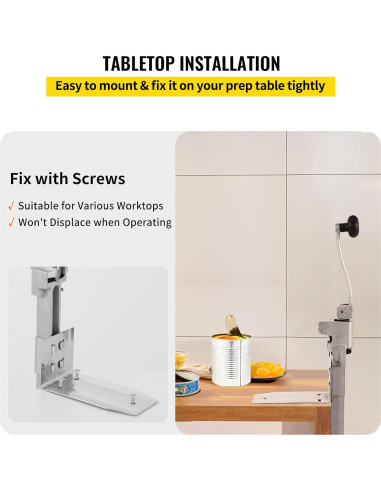 Abrelatas Manual VEVOR 47.5cm Hierro Fundido para Latas 27cm