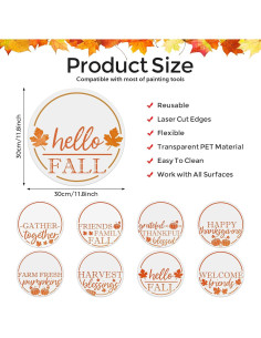 8 Plantillas de Otoño para Pintar en Madera 30.5 cm - Clothmile 2