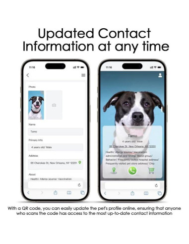 Etiqueta de Identificación para Mascotas AIR - 2 Pcs con Código QR