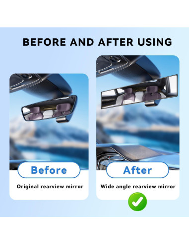 Espejo Retrovisor de Coche ANSHENYA Panorámico 25.4x15.2cm