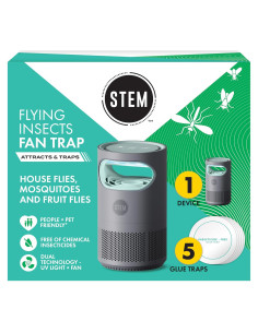Trampa de Ventilador STEM con Luz UV y 5 Trampas de Pegamento