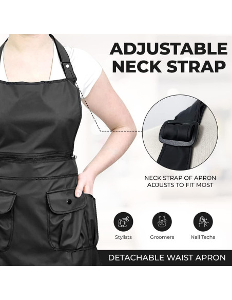 Delantal Convertible Impermeable Charlene para Estilistas Negro