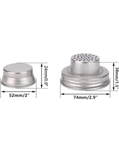 2 Tapas de Frascos Mason HDCBMCDDM-US con Colador Acero Inoxidable