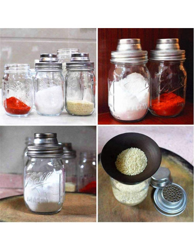 2 Tapas de Frascos Mason HDCBMCDDM-US con Colador Acero Inoxidable