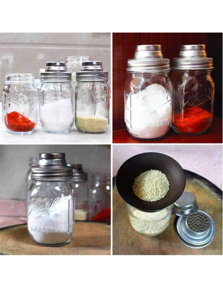 2 Tapas de Frascos Mason HDCBMCDDM-US con Colador Acero Inoxidable 2 Tapas de Frascos Mason HDCBMCDDM-US con Colador Acero Inoxidable