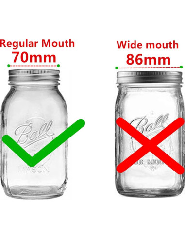 2 Tapas de Frascos Mason HDCBMCDDM-US con Colador Acero Inoxidable