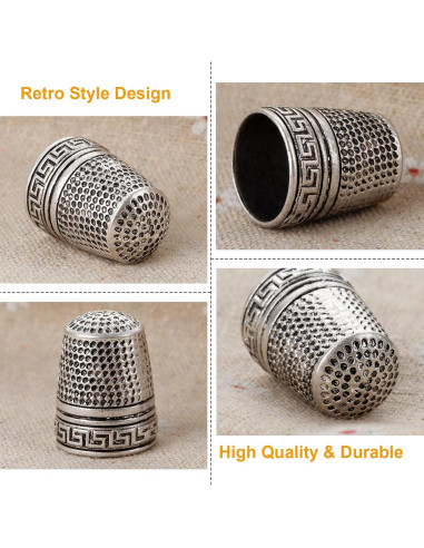 Dedal Antiguo de Metal Mtsooning para Costura y Manualidades