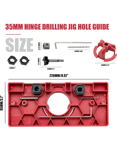 Plantilla de Perforación de Bisagras Vigtayue 35mm Ajustable