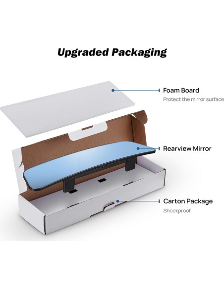 Espejo Retrovisor Convexo JOYTUTUS 30 cm Antideslumbrante Universal