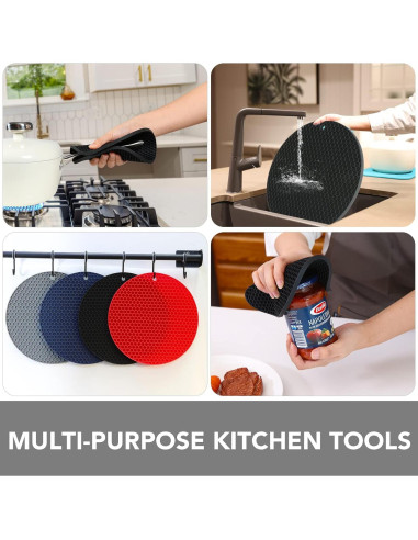 Trivets de Silicona Joyhalo 4 Piezas - Resistentes al Calor