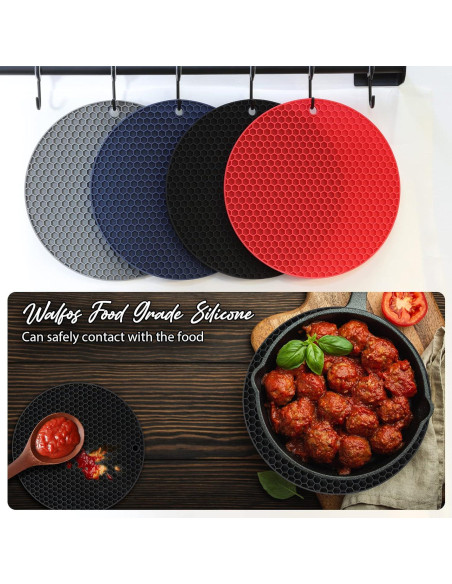 Trivets de Silicona Joyhalo 4 Piezas - Resistentes al Calor