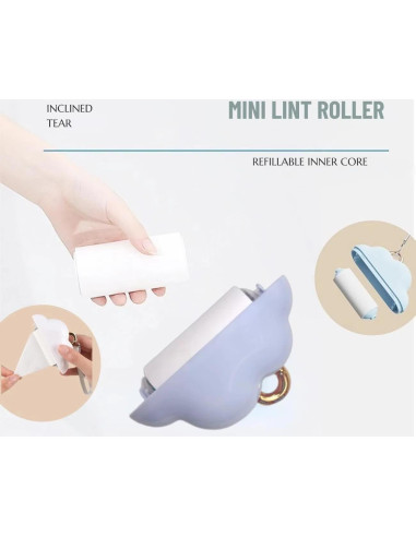 Rodillo de Pelusa Portátil OMINZ 150 Hojas Azul Recargable