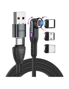 Cable de Carga Magnético Statik 360 Pro 1M 100W USB C Micro USB