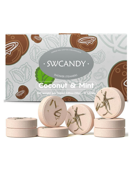 Bombas de Ducha Aromaterapia Coco Menta SWCANDY 8 Pcs