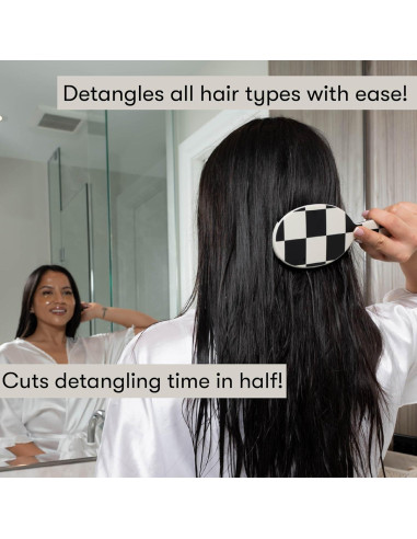 Cepillo Desenredante FRAMAR Cuadros - Para Cabello Húmedo y Seco