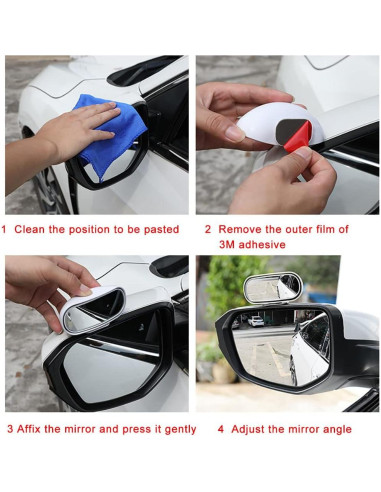 Espejos de Punto Ciego ESreake 2 PCS Ajustables HD Negro