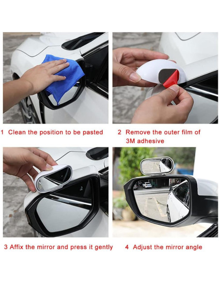 Espejos de Punto Ciego ESreake 2 PCS Ajustables HD Negro