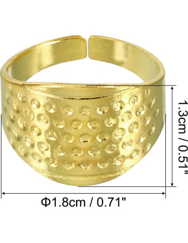 Dedales de Metal PATIKIL 10 Pcs Ajustables Dorado para Costura