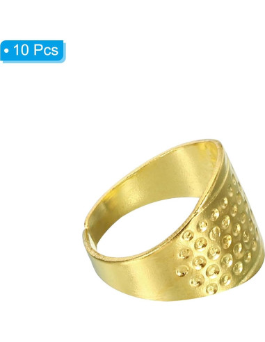 Dedales de Metal PATIKIL 10 Pcs Ajustables Dorado para Costura
