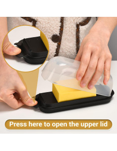 Plato para Mantequilla AONCO Hermético 245g con Tapa Negro 2