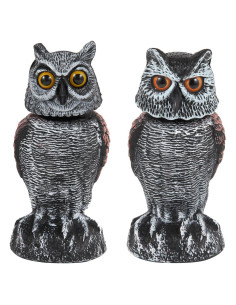 Espantapájaros Búho Hedoc 2 Pack con Cabeza Giratoria 26.9 cm