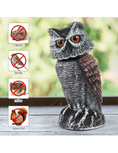 Espantapájaros Búho Hedoc 2 Pack con Cabeza Giratoria 26.9 cm 2