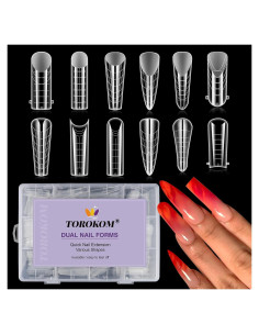 Moldes de Uñas Dual TOROKOM 288PCS para Gel Polimérico
