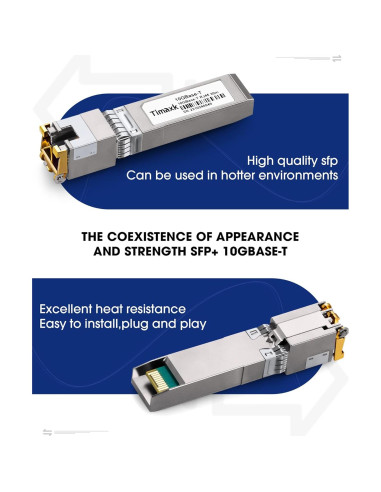 Transceptor SFP+ 10GBase-T Timaxk RJ-45 hasta 30m